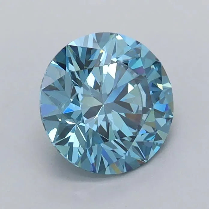 1.01ct Round Lab Grown Diamond (Colour Fancy Vivid Blue, Clarity VVS2, Cut ID, IGI Certified)