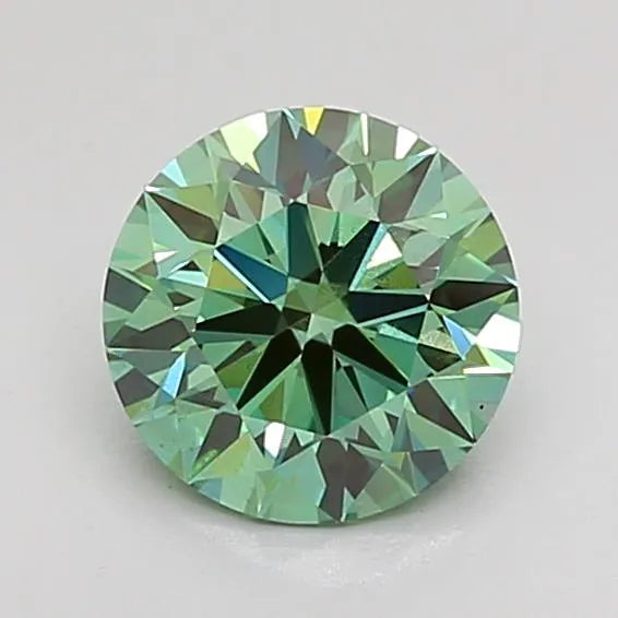 1.01ct Round Lab Grown Diamond (Colour Fancy Vivid Green, Clarity VVS2, Cut ID, IGI Certified)