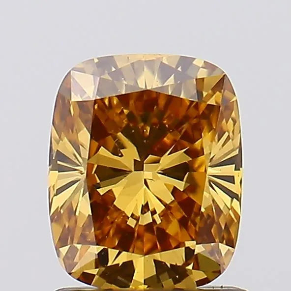1.02ct Cushion brilliant Lab Grown Diamond (Colour Fancy Yellowish Brown, Clarity VS2, IGI Certified)