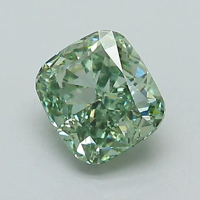 1.02ct Cushion modified Lab Grown Diamond (Colour Fancy Vivid Green, Clarity VS2, IGI Certified)