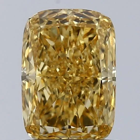 1.02ct Cushion modified Lab Grown Diamond (Colour Fancy Vivid Yellow, Clarity VVS2, IGI Certified)