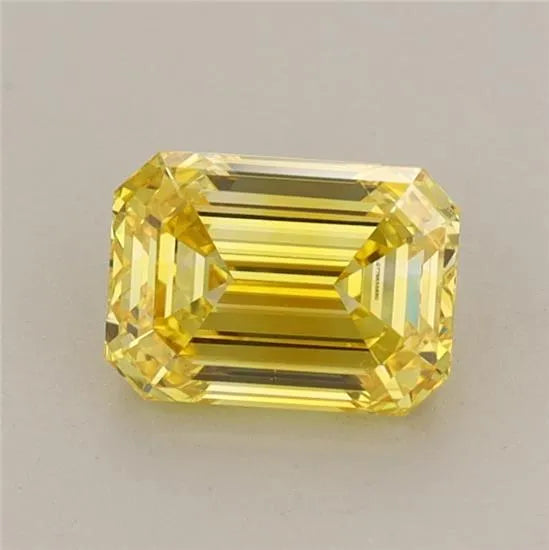 1.02ct Emerald Lab Grown Diamond (Colour Fancy Vivid Yellow, Clarity VVS2, IGI Certified)