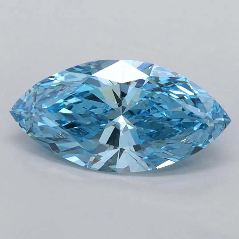 1.02ct Marquise Lab Grown Diamond (Colour Fancy Vivid Blue, Clarity VS1, IGI Certified)
