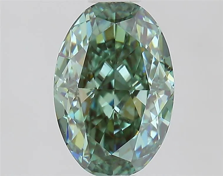 1.02ct Oval Lab Grown Diamond (Colour Fancy Intense Green, Clarity VVS2, IGI Certified)