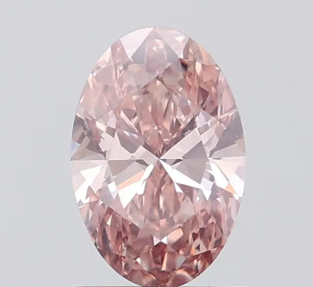 1.02ct Oval Lab Grown Diamond (Colour Fancy Pinkish Brown, Clarity VS1, IGI Certified)