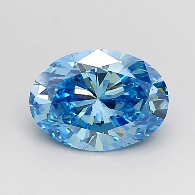 1.02ct Oval Lab Grown Diamond (Colour Fancy Vivid Blue, Clarity VS2, IGI Certified)