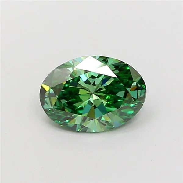 1.02ct Oval Lab Grown Diamond (Colour Fancy Vivid Green, Clarity VVS2, IGI Certified)