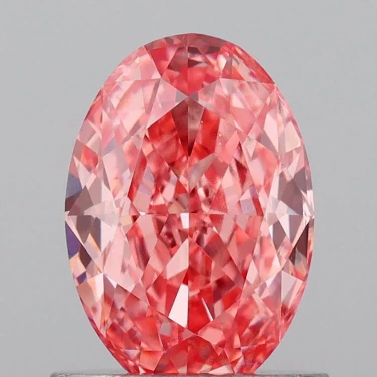 1.02ct Oval Lab Grown Diamond (Colour Fancy Vivid Pink, Clarity VS1, IGI Certified)