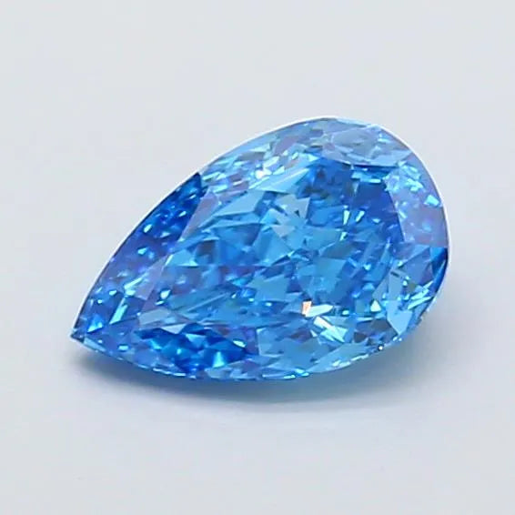 1.02ct Pear Lab Grown Diamond (Colour Fancy Vivid Blue, Clarity VS1, IGI Certified)