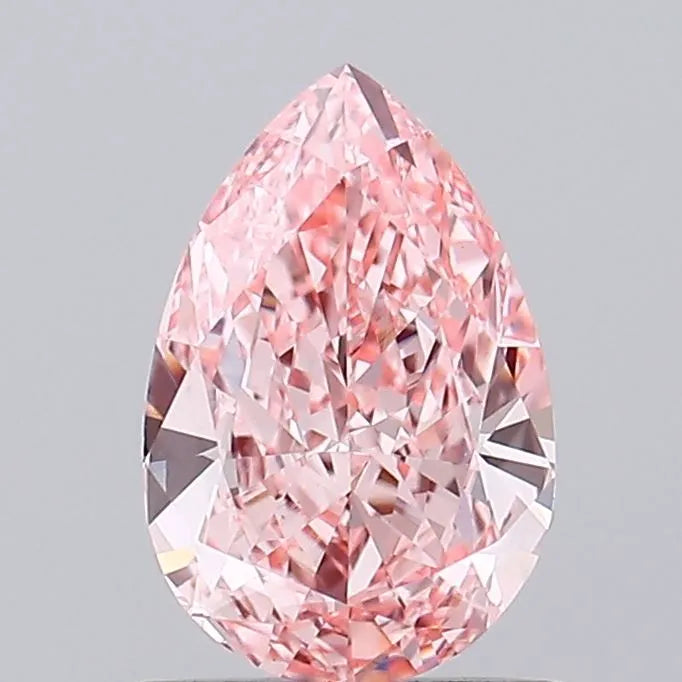 1.02ct Pear Lab Grown Diamond (Colour Fancy Vivid Pink, Clarity VS1, IGI Certified)