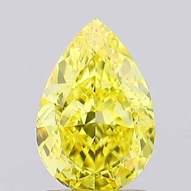 1.02ct Pear Lab Grown Diamond (Colour Fancy Vivid Yellow, Clarity IF, IGI Certified)