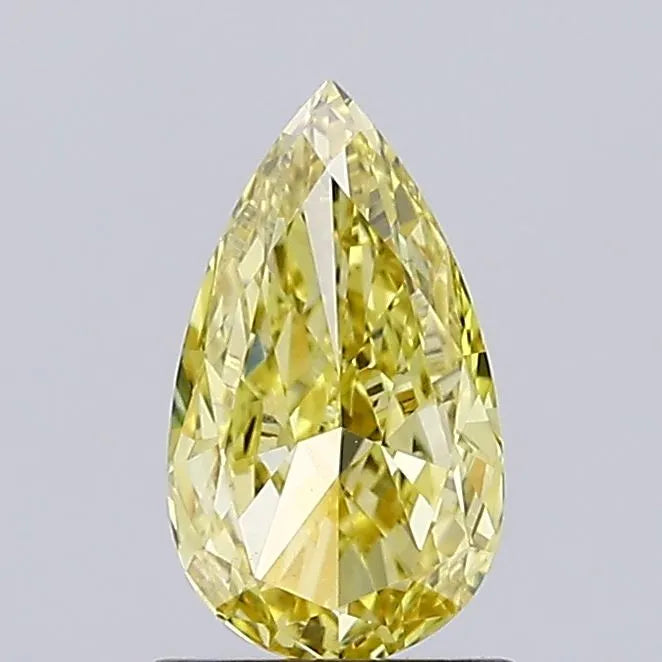 1.02ct Pear Lab Grown Diamond (Colour Fancy Yellow, Clarity VVS2, IGI Certified)