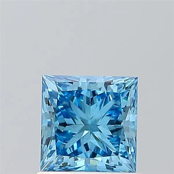 1.02ct Princess Lab Grown Diamond (Colour Fancy Vivid Blue, Clarity SI1, IGI Certified)