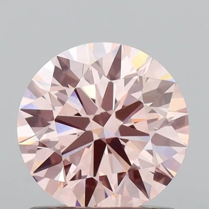 1.02ct Round Lab Grown Diamond (Colour Fancy Light Pink, Clarity VVS2, Cut ID, IGI Certified)