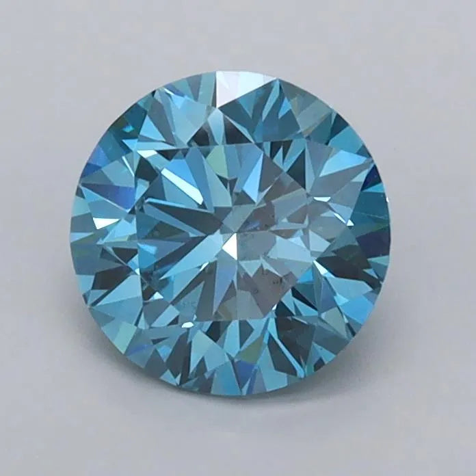 1.02ct Round Lab Grown Diamond (Colour Fancy Vivid Blue, Clarity VVS2, Cut ID, IGI Certified)