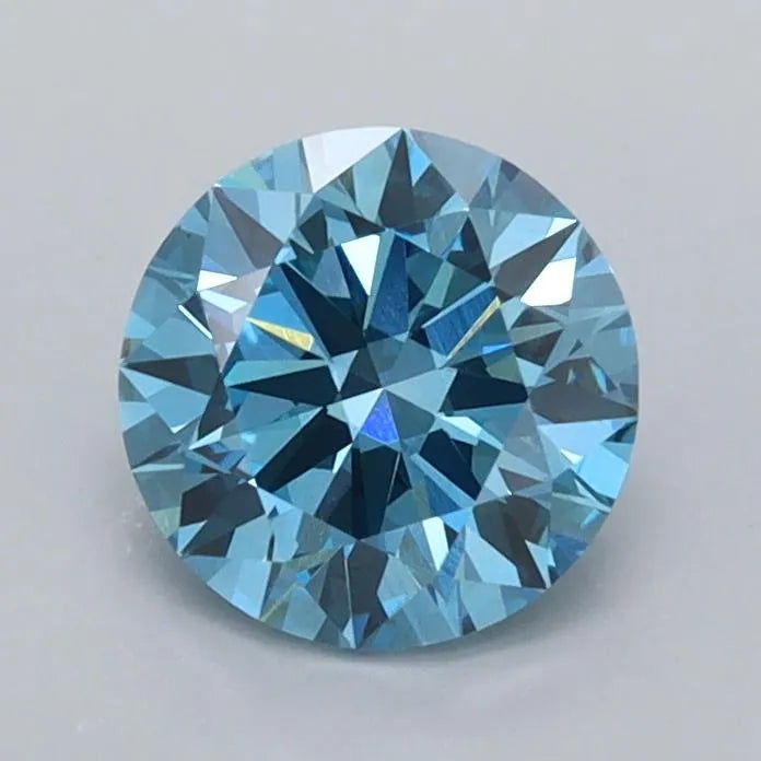 1.02ct Round Lab Grown Diamond (Colour Fancy Vivid Blue, Clarity VVS2, Cut ID, IGI Certified)