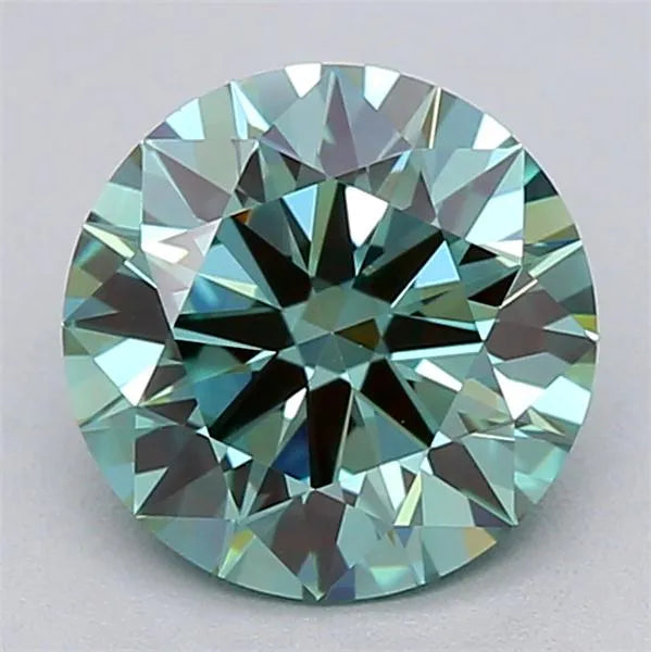 1.02ct Round Lab Grown Diamond (Colour Fancy Vivid Blueish Green, Clarity VVS2, Cut ID, IGI Certified)