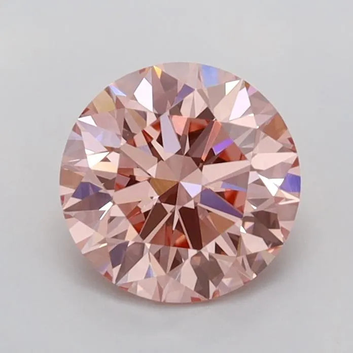1.02ct Round Lab Grown Diamond (Colour Fancy Vivid Pink, Clarity VVS2, Cut ID, IGI Certified)