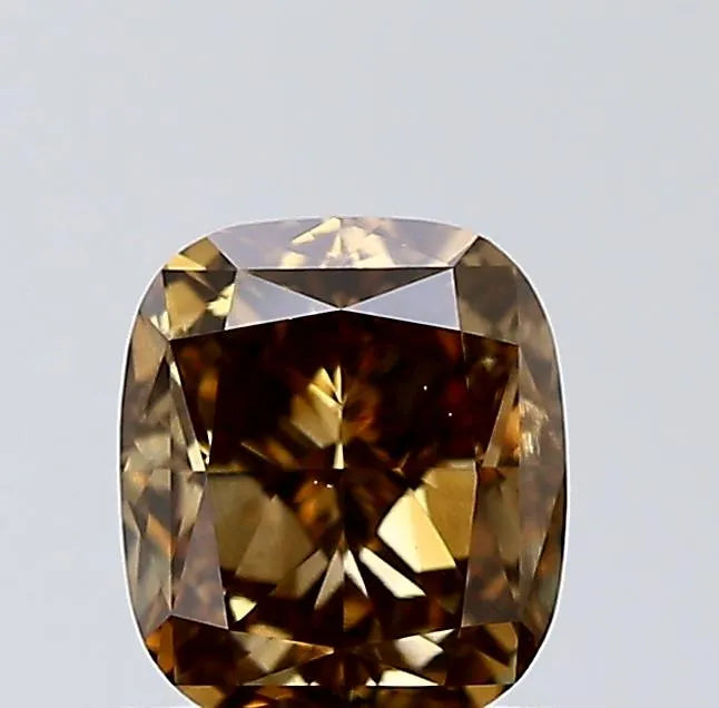 1.03ct Cushion brilliant Natural Diamond (Colour Fancy Dark Yellowish Brown, Clarity VS2, GIA Certified)