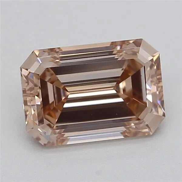 1.03ct Emerald Lab Grown Diamond (Colour Fancy Pinkish Brown, Clarity VS1, IGI Certified)