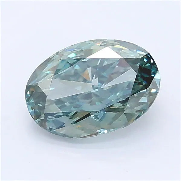 1.03ct Oval Lab Grown Diamond (Colour Fancy Deep Greenish Blue, Clarity VS1, IGI Certified)