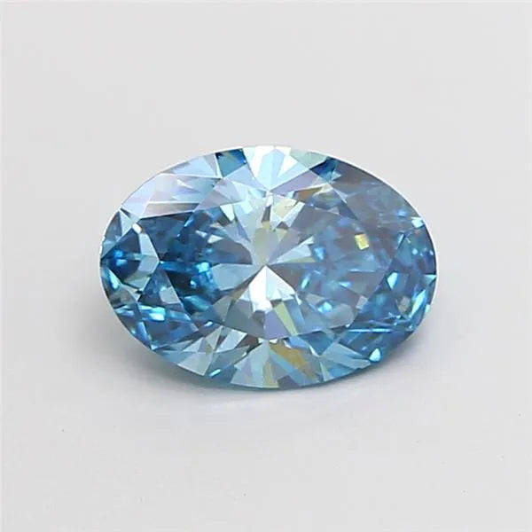 1.03ct Oval Lab Grown Diamond (Colour Fancy Vivid Blue, Clarity VS1, IGI Certified)