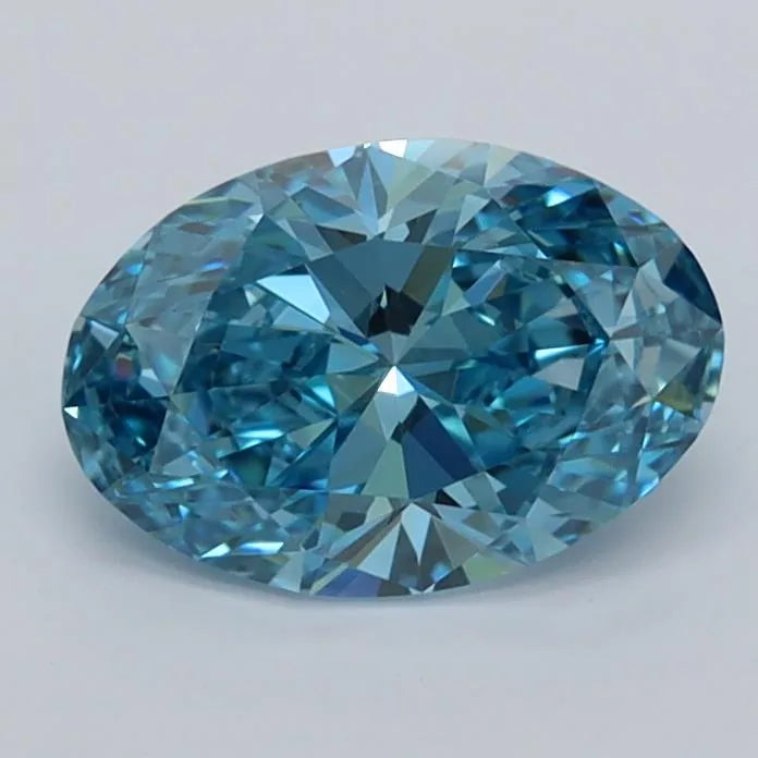 1.03ct Oval Lab Grown Diamond (Colour Fancy Vivid Blue, Clarity VVS2, IGI Certified)