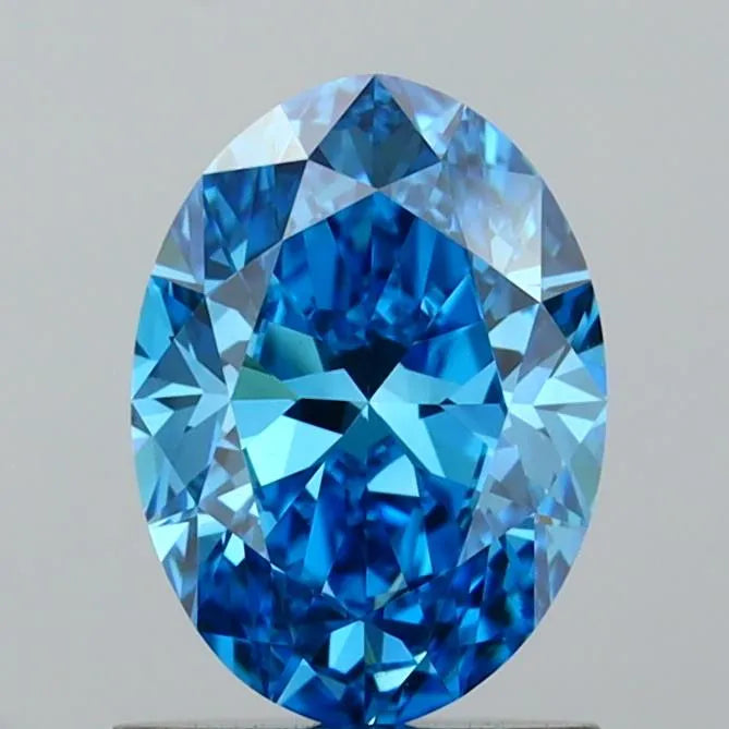 1.03ct Oval Lab Grown Diamond (Colour Fancy Vivid Blue, Clarity VVS2, IGI Certified)