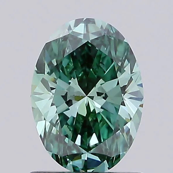 1.03ct Oval Lab Grown Diamond (Colour Fancy Vivid Green, Clarity VS1, IGI Certified)