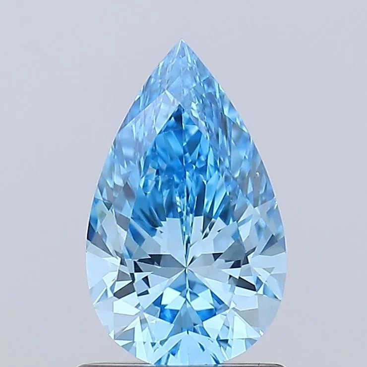 1.03ct Pear Lab Grown Diamond (Colour Fancy Vivid Blue, Clarity VS1, IGI Certified)