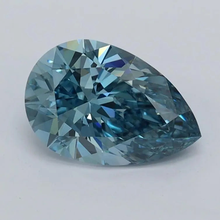 1.03ct Pear Lab Grown Diamond (Colour Fancy Vivid Blue, Clarity VVS1, IGI Certified)