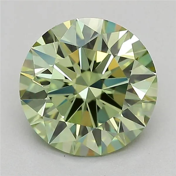 1.03ct Round Lab Grown Diamond (Colour Fancy Vivid Green, Clarity IF, Cut ID, IGI Certified)