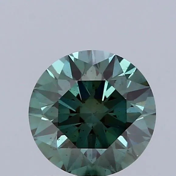 1.03ct Round Lab Grown Diamond (Colour Fancy Vivid Green, Clarity SI1, Cut ID, IGI Certified)