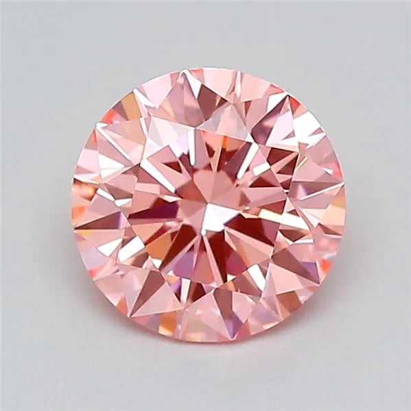 1.03ct Round Lab Grown Diamond (Colour Fancy Vivid Pink, Clarity VVS2, Cut EX, IGI Certified)