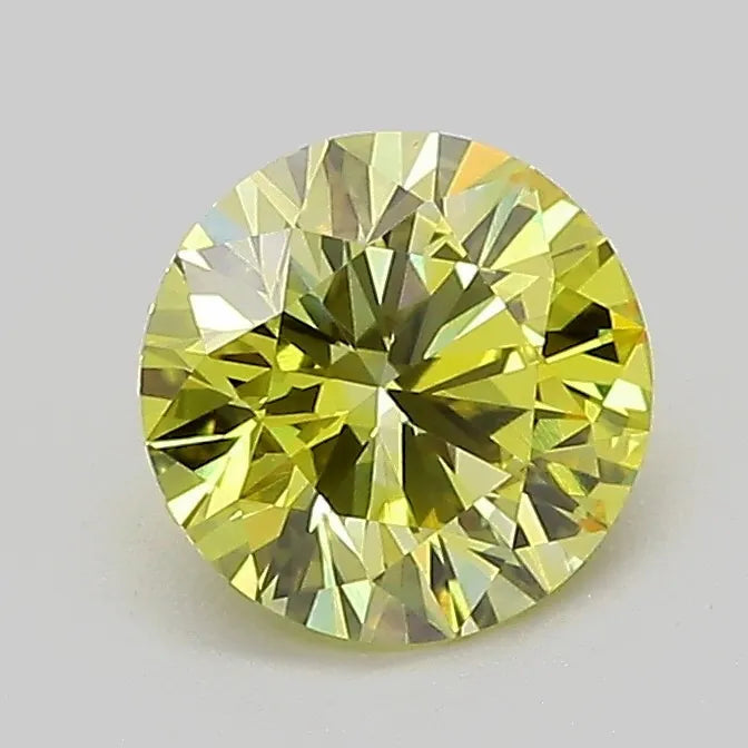 1.03ct Round Lab Grown Diamond (Colour Fancy Vivid Yellow, Clarity VVS2, Cut ID, IGI Certified)