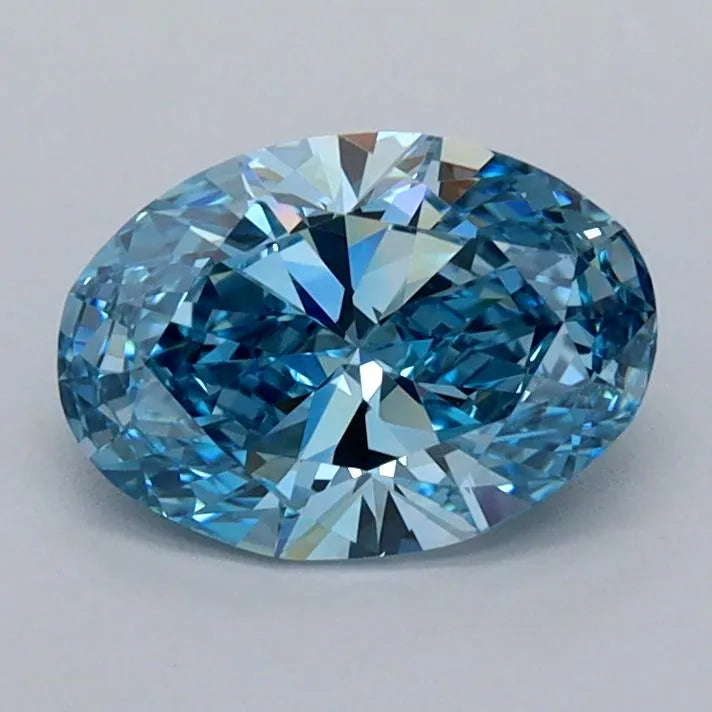 1.04ct Oval Lab Grown Diamond (Colour Fancy Vivid Blue, Clarity VVS1, IGI Certified)