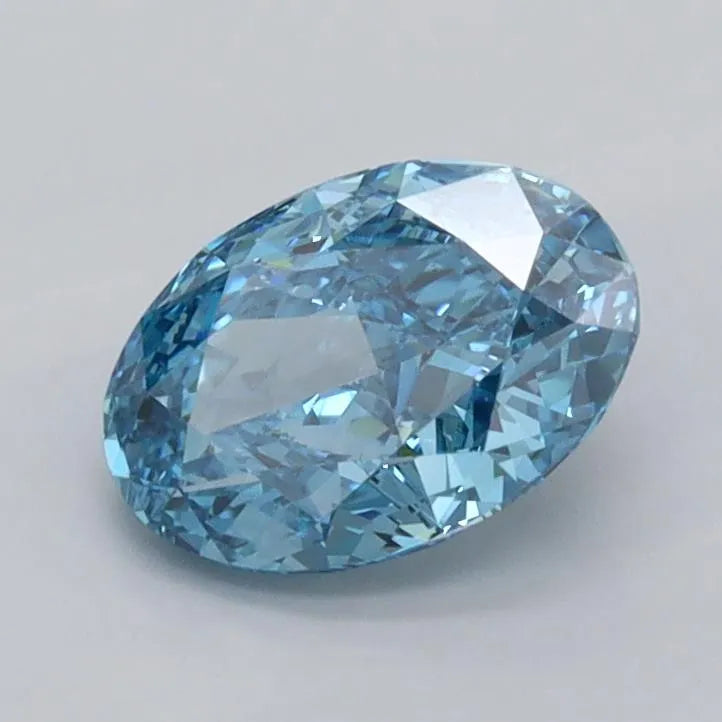 1.04ct Oval Lab Grown Diamond (Colour Fancy Vivid Blue, Clarity VVS2, IGI Certified)