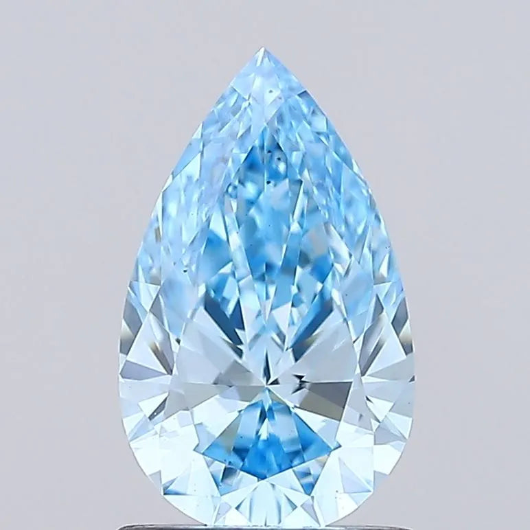 1.04ct Pear Lab Grown Diamond (Colour Fancy Vivid Blue, Clarity VS2, IGI Certified)