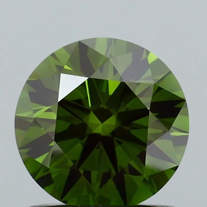 1.04ct Round Lab Grown Diamond (Colour Fancy Deep Green, Clarity VS2, Cut ID, IGI Certified)