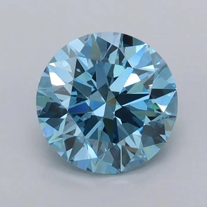 1.04ct Round Lab Grown Diamond (Colour Fancy Vivid Blue, Clarity VVS2, Cut ID, IGI Certified)