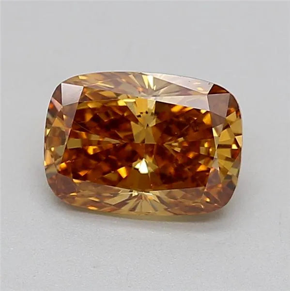 1.05ct Cushion brilliant Lab Grown Diamond (Colour Fancy Yellowish Brown, Clarity VS1, IGI Certified)