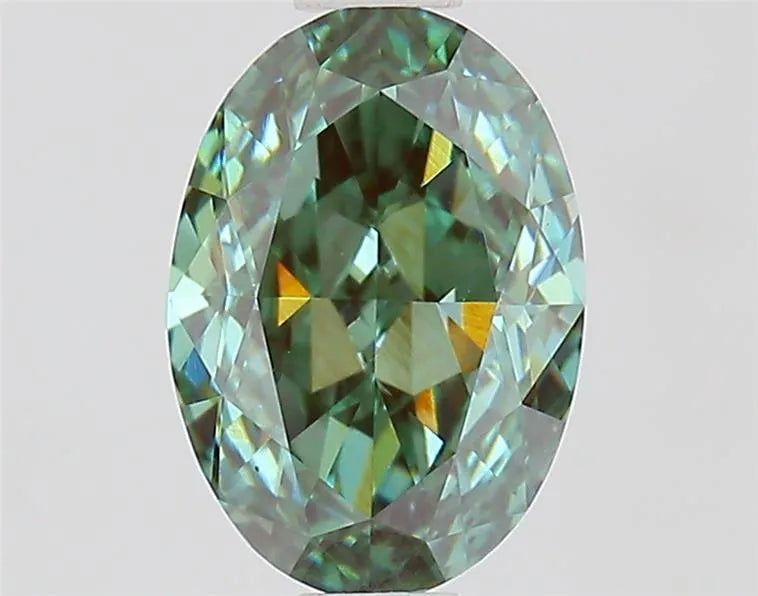 1.05ct Oval Lab Grown Diamond (Colour Fancy Vivid Green, Clarity VVS2, IGI Certified)
