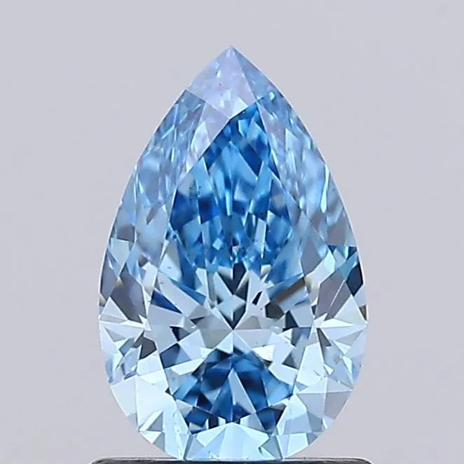 1.05ct Pear Lab Grown Diamond (Colour Fancy Vivid Blue, Clarity VS1, IGI Certified)