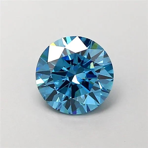 1.05ct Round Lab Grown Diamond (Colour Fancy Vivid Blue, Clarity VS2, Cut EX, IGI Certified)