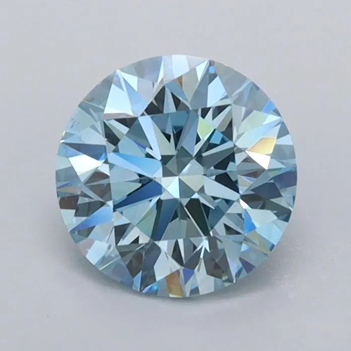 1.05ct Round Lab Grown Diamond (Colour Fancy Vivid Blue, Clarity VVS1, Cut ID, IGI Certified)