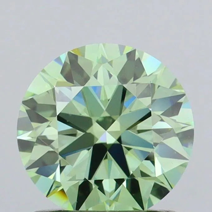 1.05ct Round Lab Grown Diamond (Colour Fancy Vivid Green, Clarity FL, Cut ID, IGI Certified)