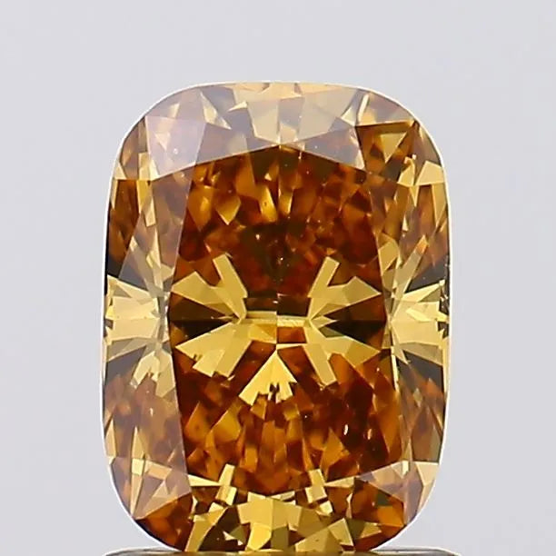1.06ct Cushion brilliant Lab Grown Diamond (Colour Fancy Yellowish Brown, Clarity VS2, IGI Certified)