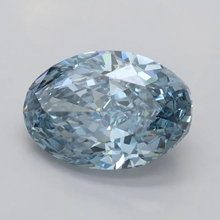 1.06ct Oval Lab Grown Diamond (Colour Fancy Intense Blue, Clarity VVS1, IGI Certified)