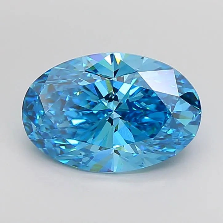 1.06ct Oval Lab Grown Diamond (Colour Fancy Vivid Blue, Clarity VS2, IGI Certified)