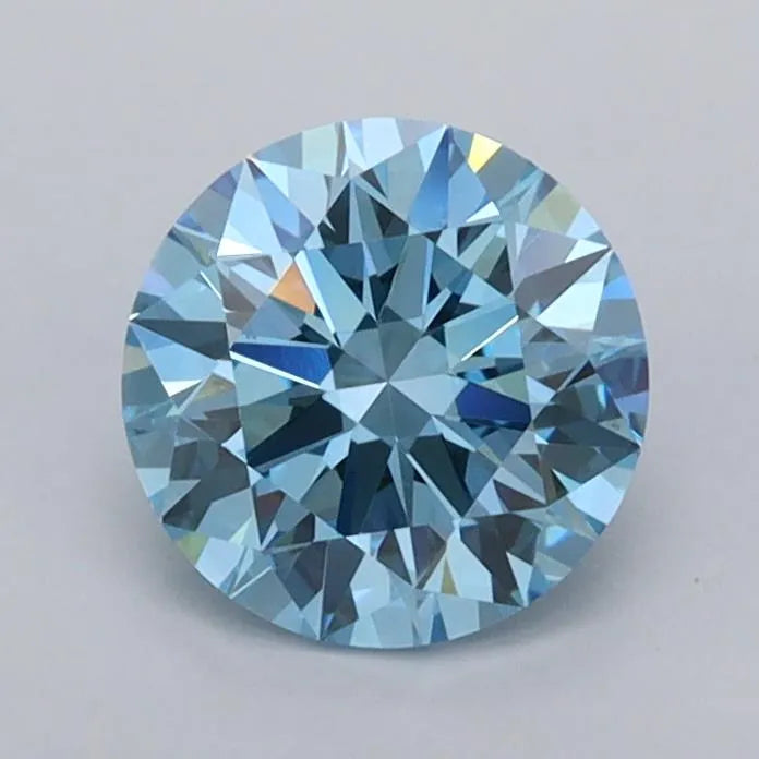 1.06ct Round Lab Grown Diamond (Colour Fancy Vivid Blue, Clarity VVS1, Cut ID, IGI Certified)